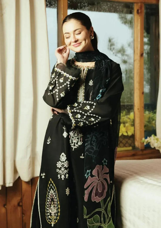 3 Pcs Women's Unstitched Embroidered Suit