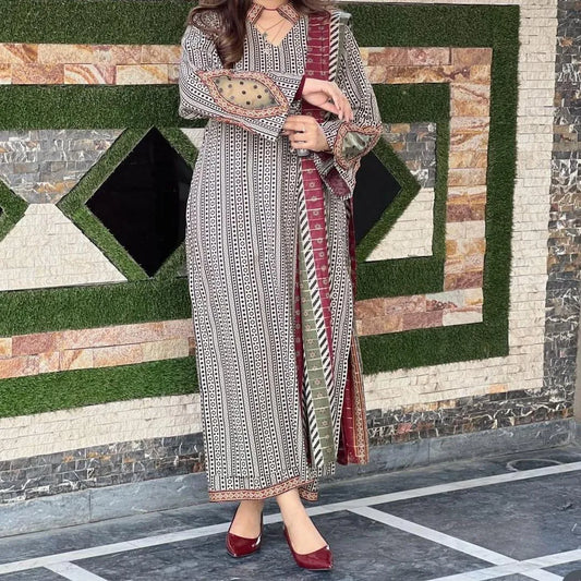 3 Pcs Women's Unstitched Printed Suit