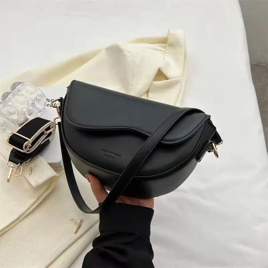 New Solid Colour PU Leather Women's Crossbody Bag