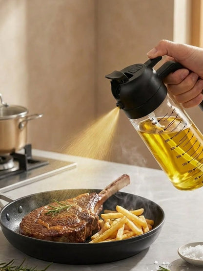 Multifunction Oil Sprayer Bottle for Air Fryer, BBQ & Cooking – Leakproof Glass Dispenser