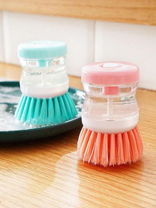Soap Dispensing Dish Cleaning Brush – Easy & Mess-Free Kitchen Cleaning