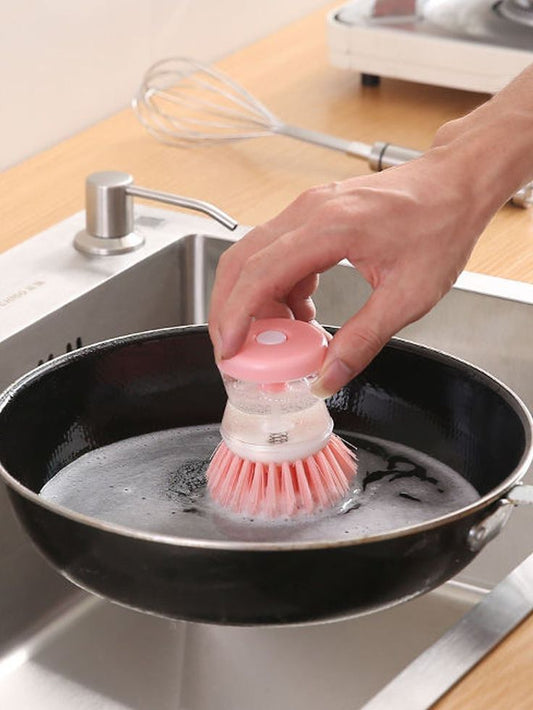 Soap Dispensing Dish Cleaning Brush – Easy & Mess-Free Kitchen Cleaning