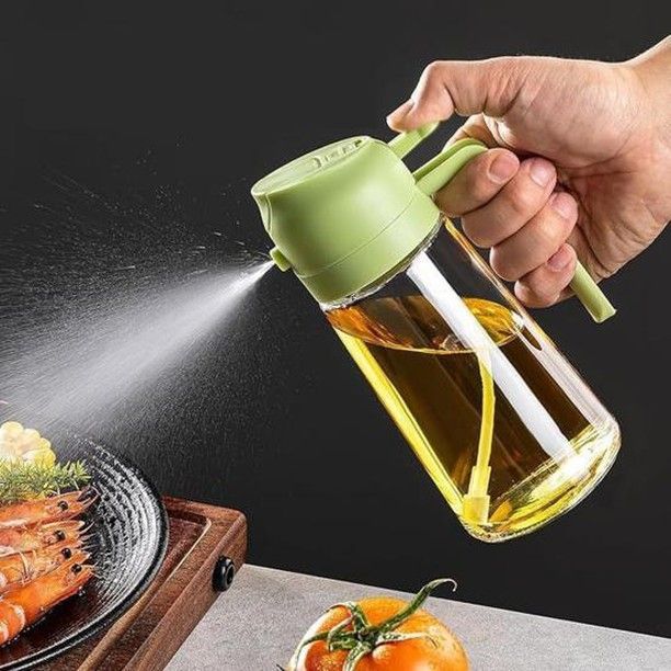 Multifunction Oil Sprayer Bottle for Air Fryer, BBQ & Cooking – Leakproof Glass Dispenser