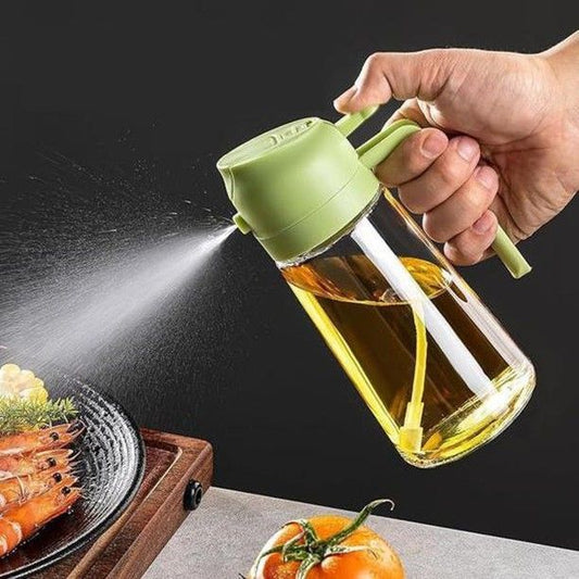 Multifunction Oil Sprayer Bottle for Air Fryer, BBQ & Cooking – Leakproof Glass Dispenser