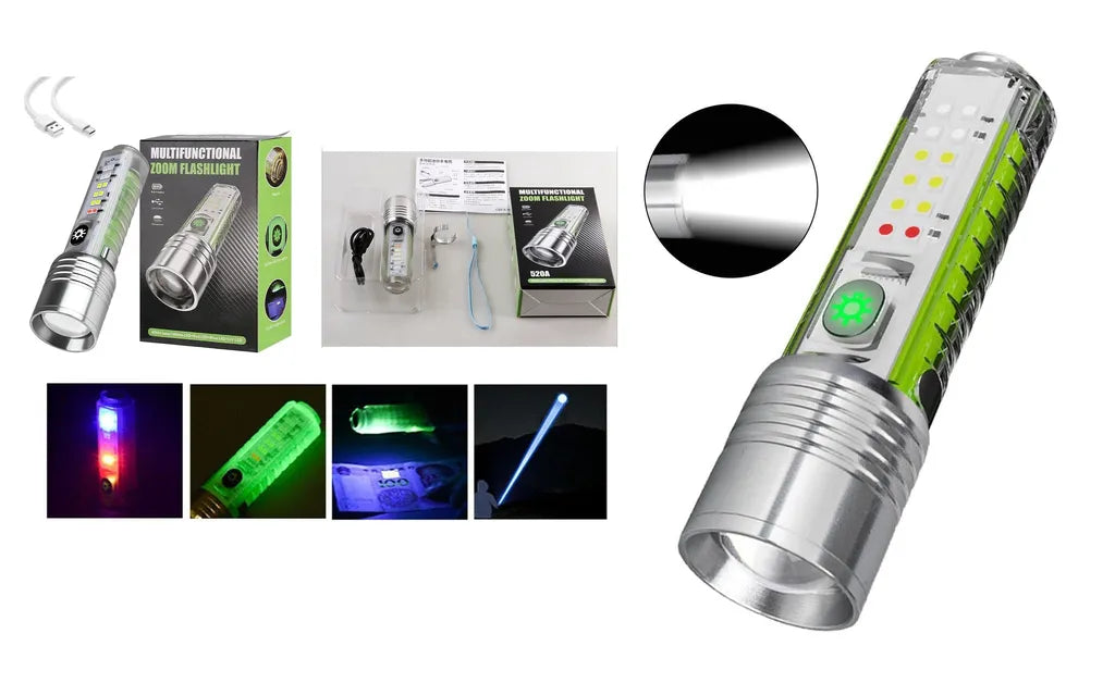 Multifunctional Zoom Flashlight With Currency Checker