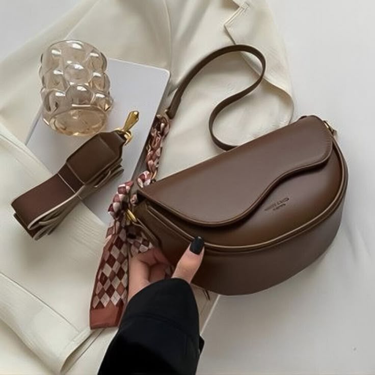 New Solid Colour PU Leather Women's Crossbody Bag