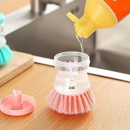 Soap Dispensing Dish Cleaning Brush – Easy & Mess-Free Kitchen Cleaning