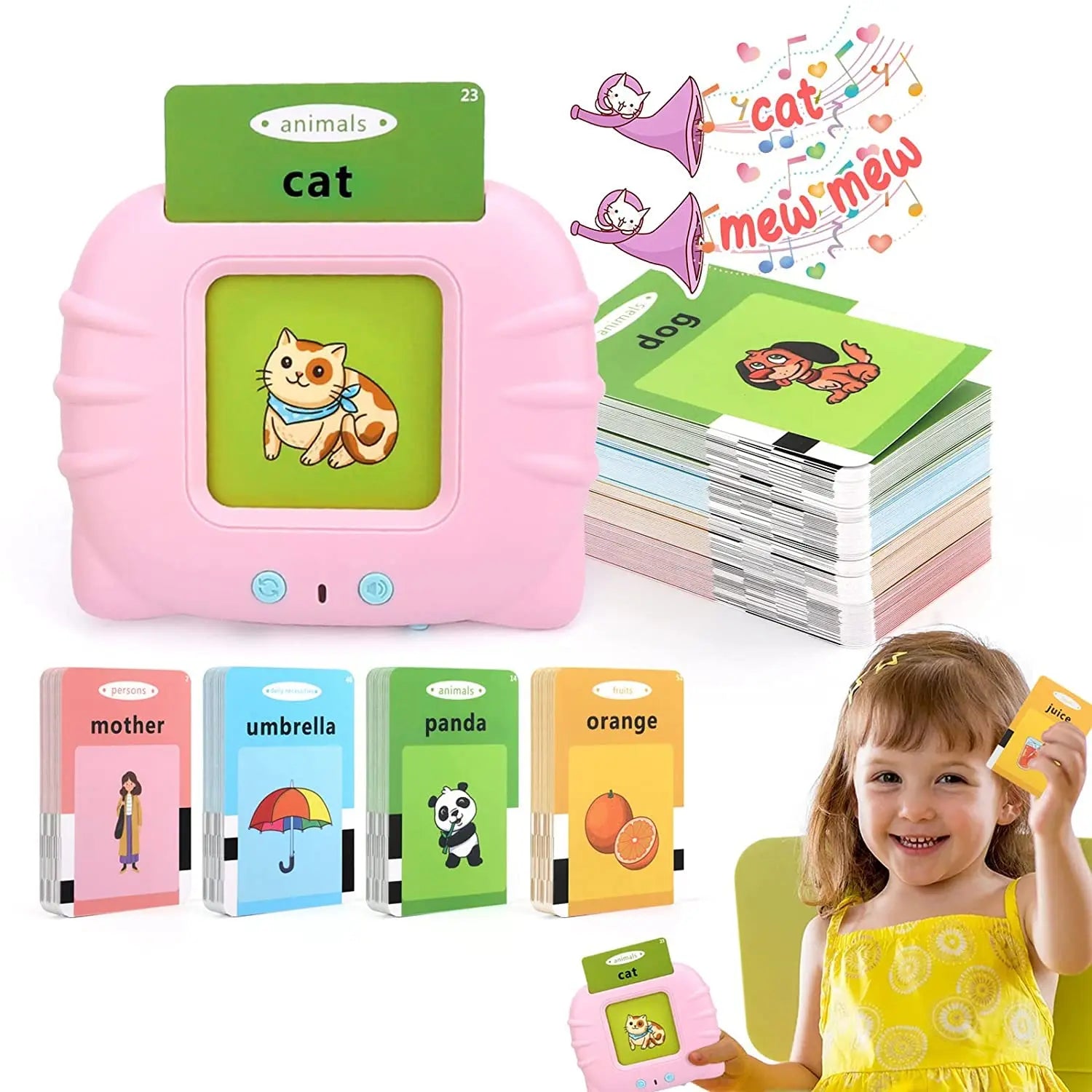 Education English Talking Flash Cards Learning Machine With Sound For Kids - Toynix