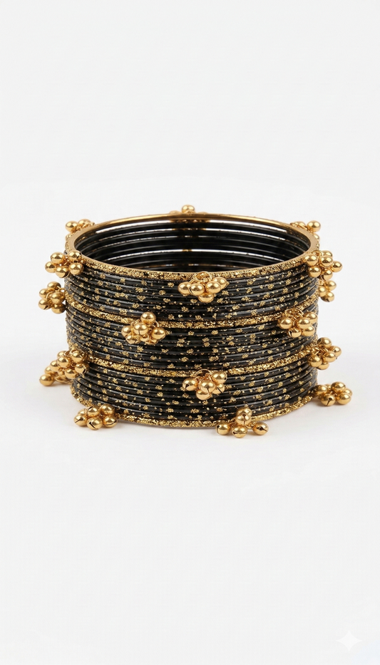 Kashmiri Bangles Set - black color