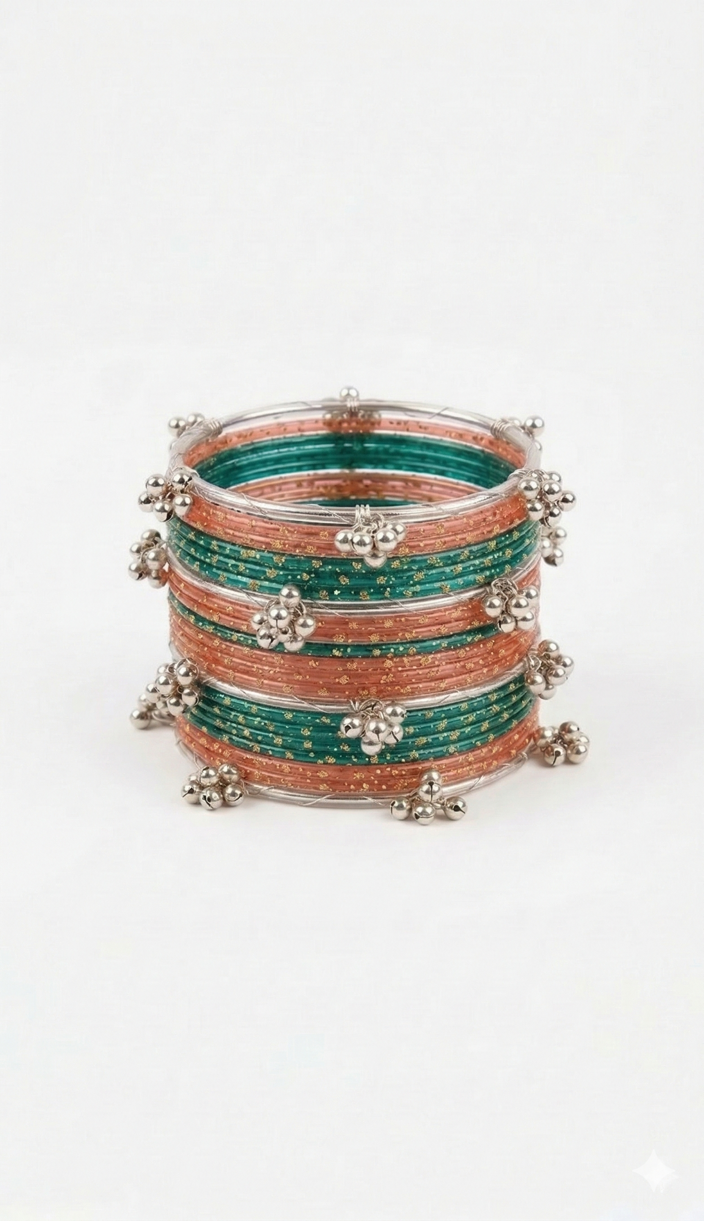Kashmiri Bangles Set - cotton candy color