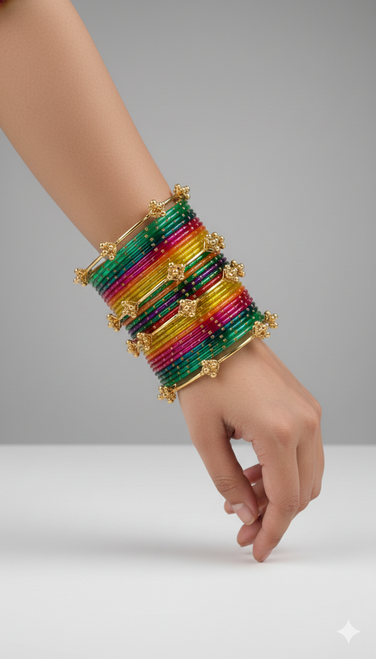 Kashmiri Bangles Set Multi color