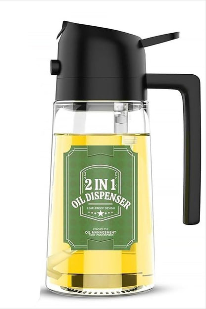 Multifunction Oil Sprayer Bottle for Air Fryer, BBQ & Cooking – Leakproof Glass Dispenser