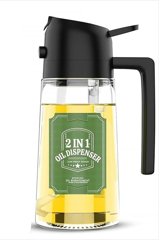 Multifunction Oil Sprayer Bottle for Air Fryer, BBQ & Cooking – Leakproof Glass Dispenser