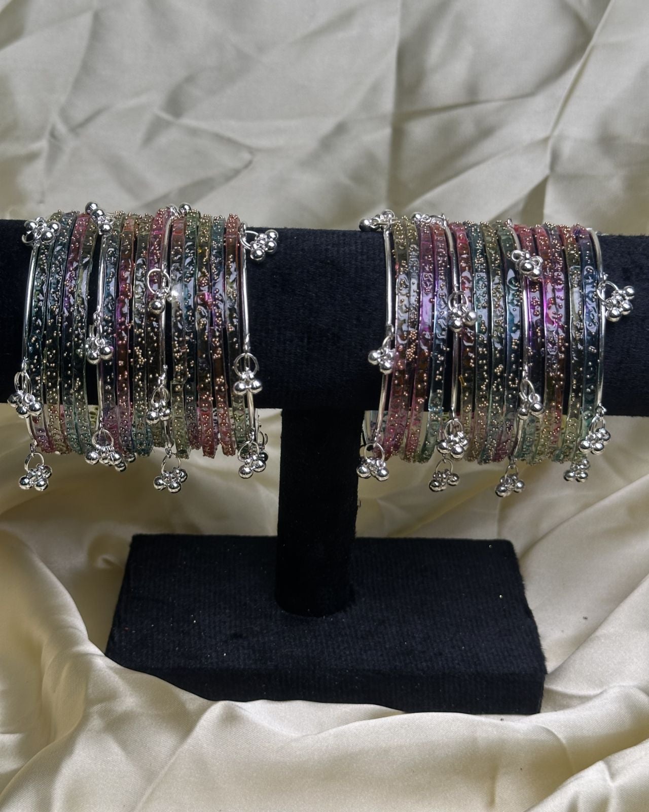 Kashmiri Bangles (Multi - Silver)