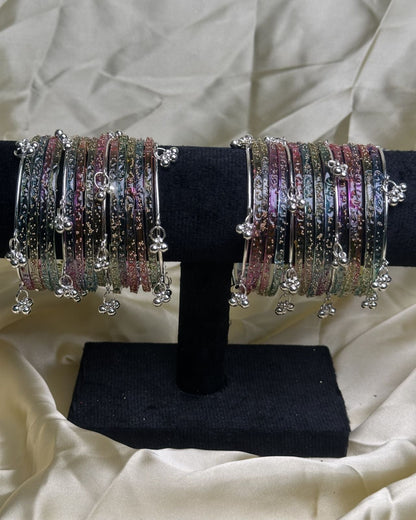 Kashmiri Bangles (Multi - Silver)