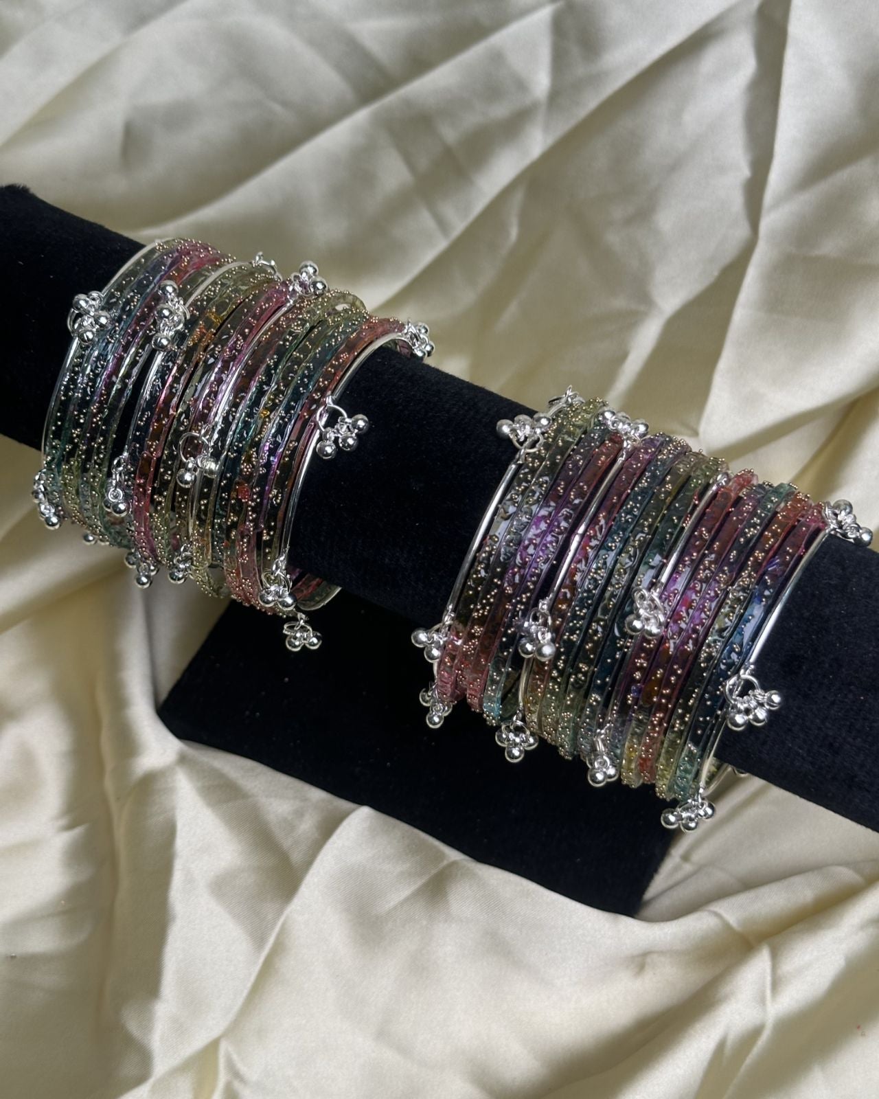 Kashmiri Bangles (Multi - Silver)
