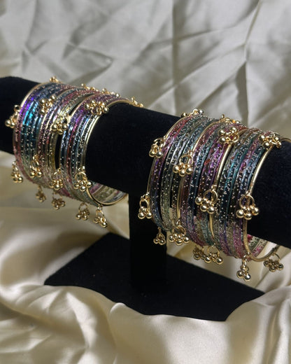 Kashmiri Bangles (Multi - Golden)