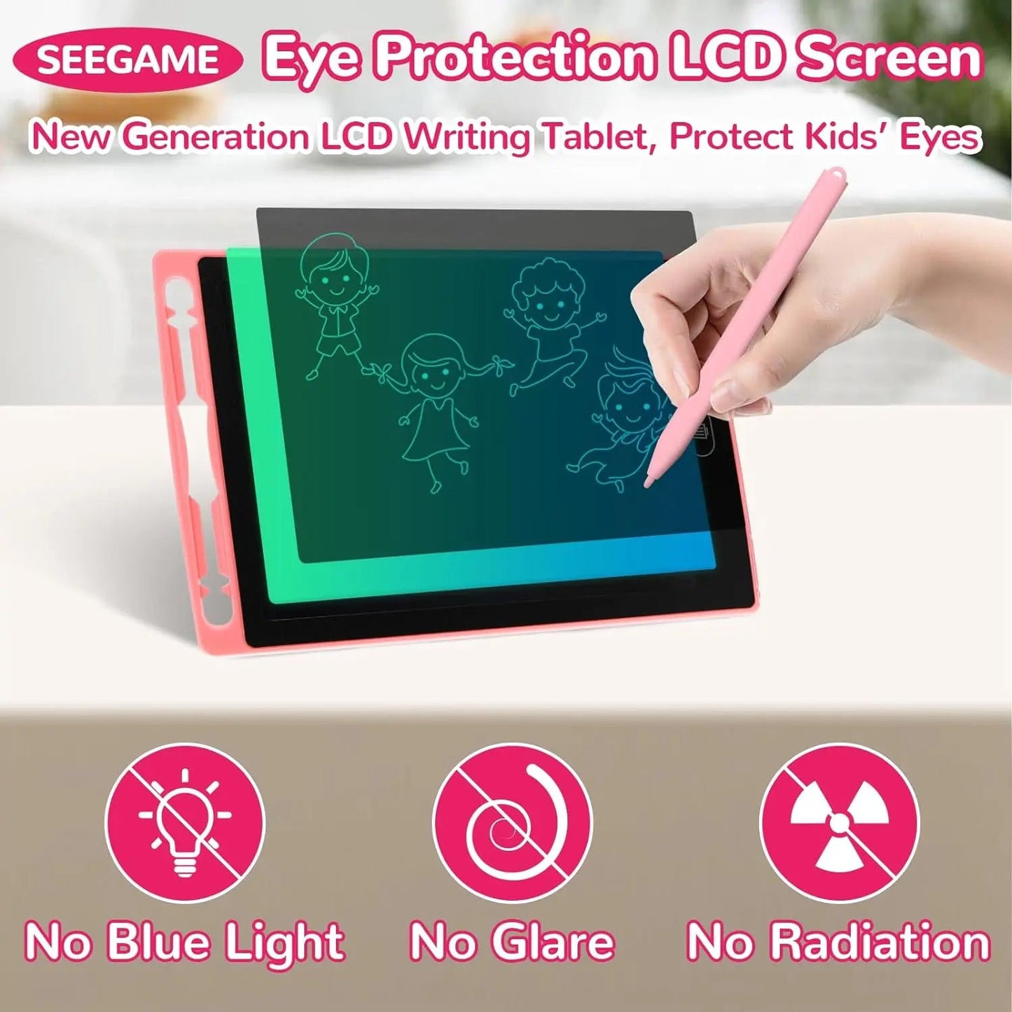 LCD Multicolor Screen Writing Tablet Erasable Writing Board - Toynix