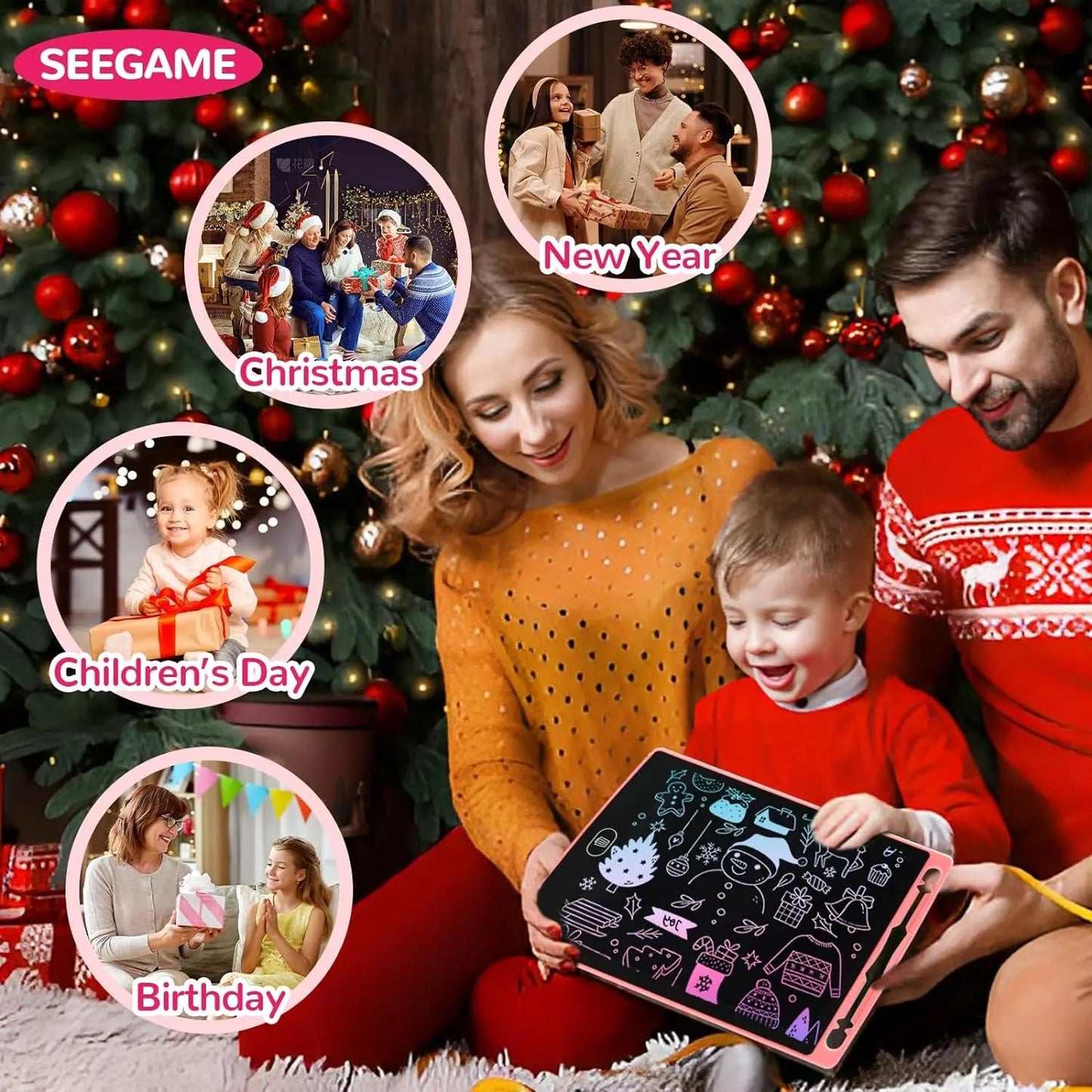 LCD Multicolor Screen Writing Tablet Erasable Writing Board - Toynix