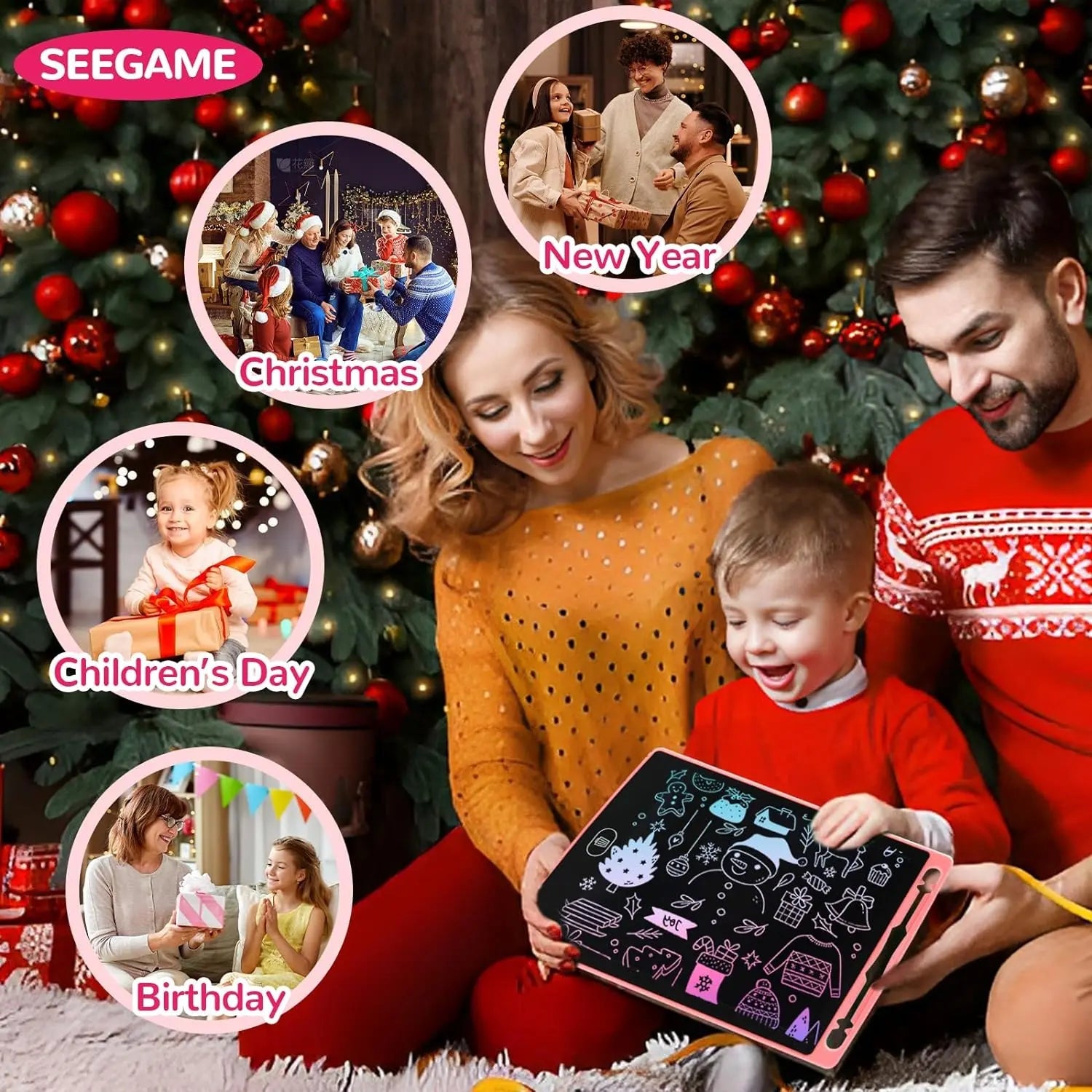 LCD Multicolor Screen Writing Tablet Erasable Writing Board - Toynix