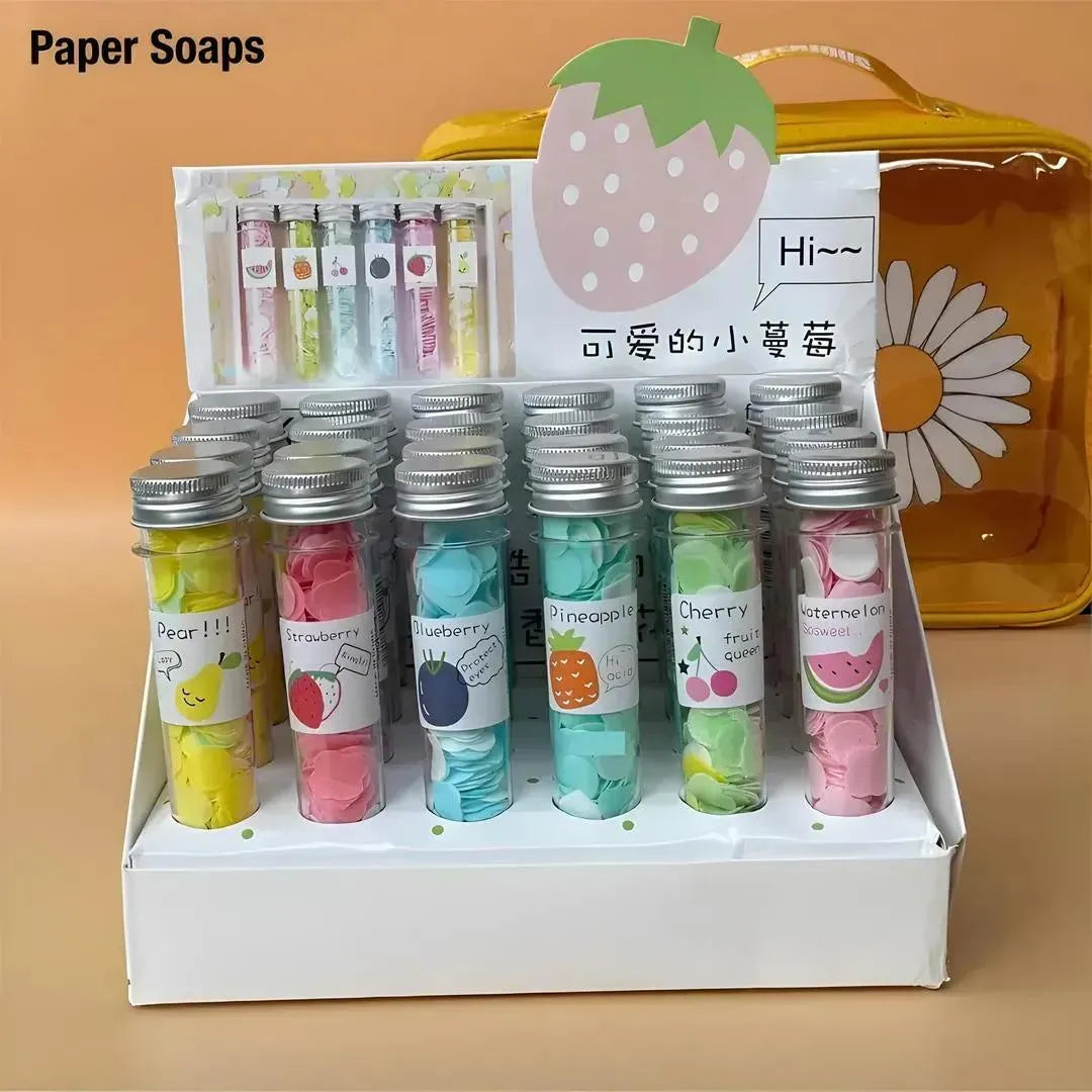 Scented Paper Soap Sheets (100 Pcs) – Portable Hand Wash for Travel & Daily Use