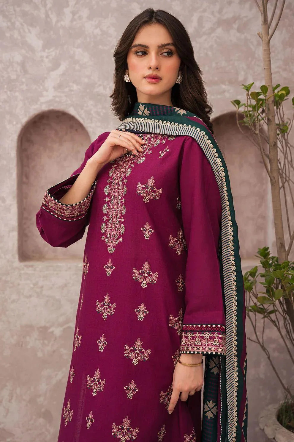 MOST HIT ARTICLES 3 Pcs Women's Unstitched Embroidered Suit