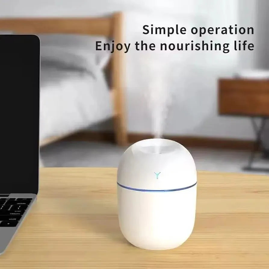 White Portable Air Humidifier with Ambient Light