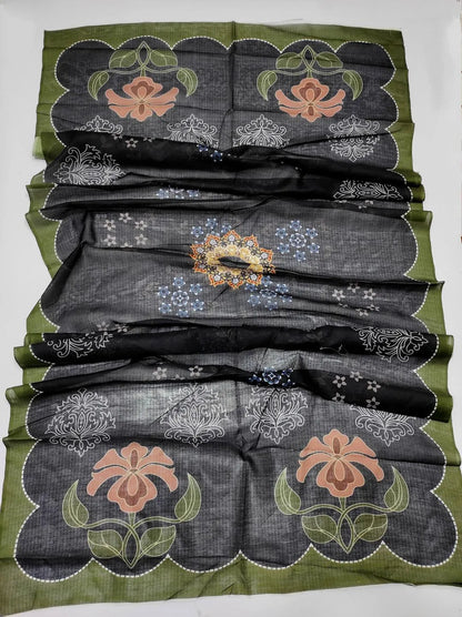 3 Pcs Women's Unstitched Embroidered Suit