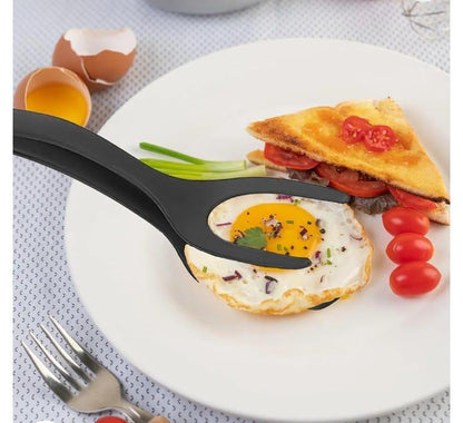 2-in-1 Flip & Grip Silicone Spatula – Non-Stick Egg Turner & Food Tongs for Easy Cooking