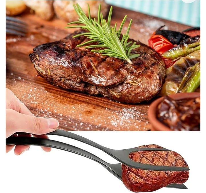 2-in-1 Flip & Grip Silicone Spatula – Non-Stick Egg Turner & Food Tongs for Easy Cooking