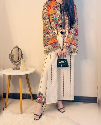 Vibrant Digital Print 2-Piece Cotton Set for Women