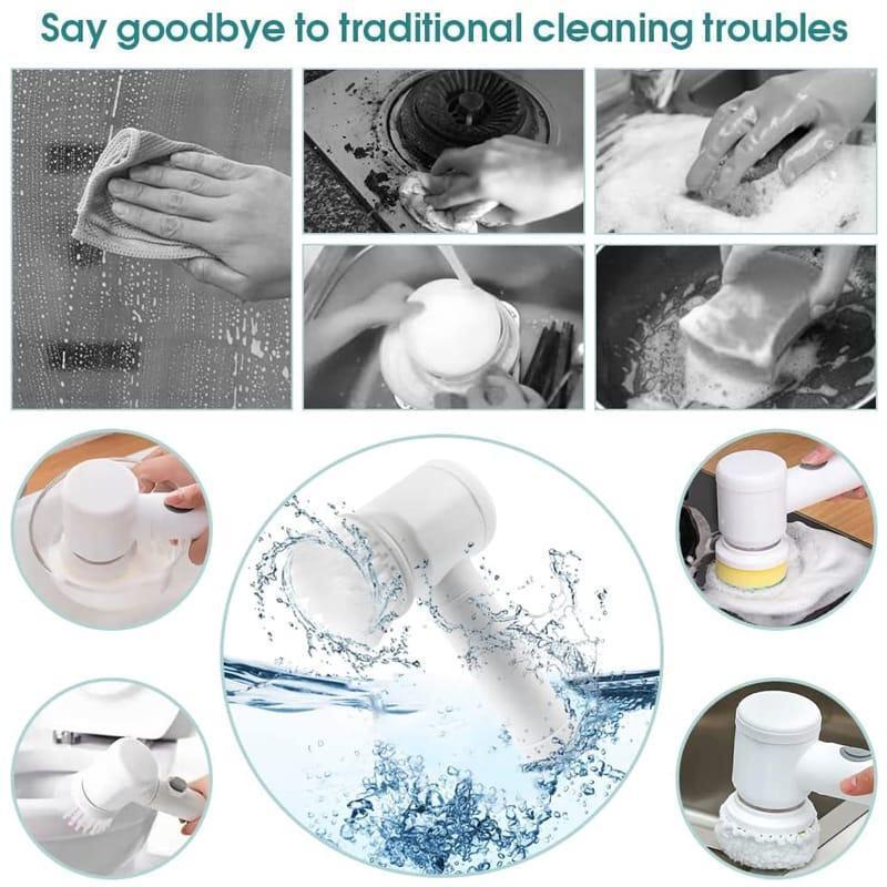 Electric Spin Scrubber White Multi-Purpose Cleaning Brush