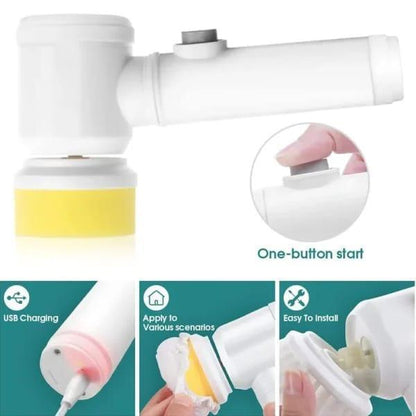 Electric Spin Scrubber White Multi-Purpose Cleaning Brush