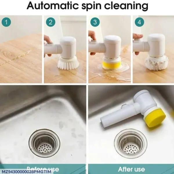 Electric Spin Scrubber White Multi-Purpose Cleaning Brush