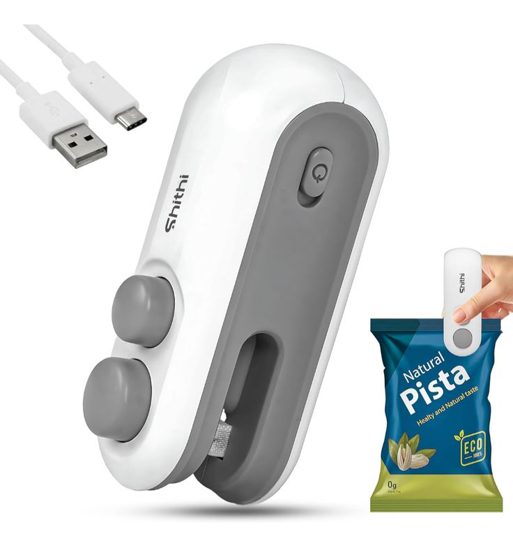 2-in-1 Heat Sealing Machine with Cutter – Mini USB Rechargeable Food Bag Sealer for Snacks & Storage
