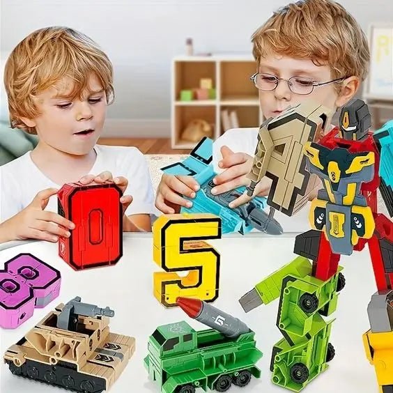 Transformer Robot With Number Figures 8 Pieces - Toynix