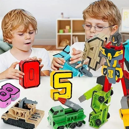 Transformer Robot With Number Figures 8 Pieces - Toynix