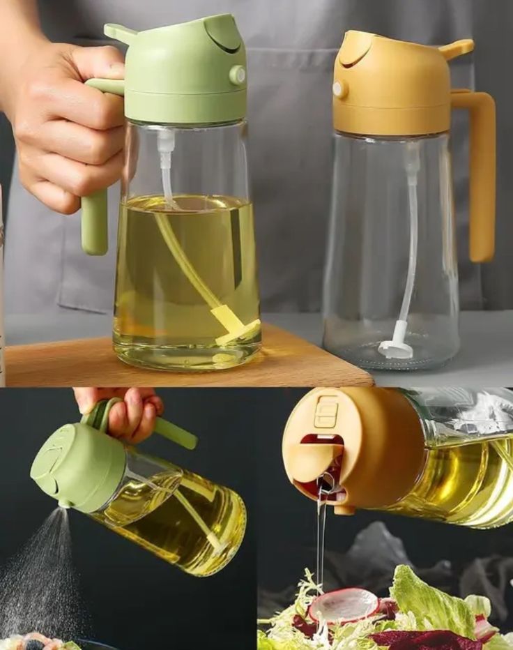 Multifunction Oil Sprayer Bottle for Air Fryer, BBQ & Cooking – Leakproof Glass Dispenser