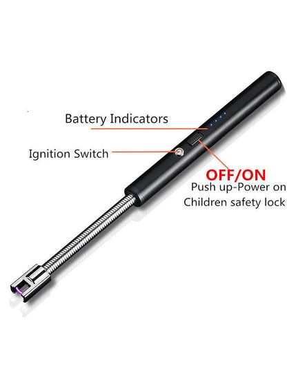 Electric ARC BBQ Lighter Rechargeable USB Windproof Flameless Plasma Lighter for Kitchen, BBQ & Camping